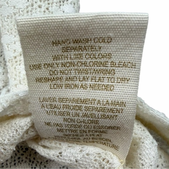 Free People Women's Lace Seamless Low Cut V-Neck Fairy Blouse In Ivory Size XS - Picture 7 of 11